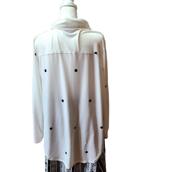 White with Black Polka dot Lularoe Shirt Size Large - Picture 2 of 5